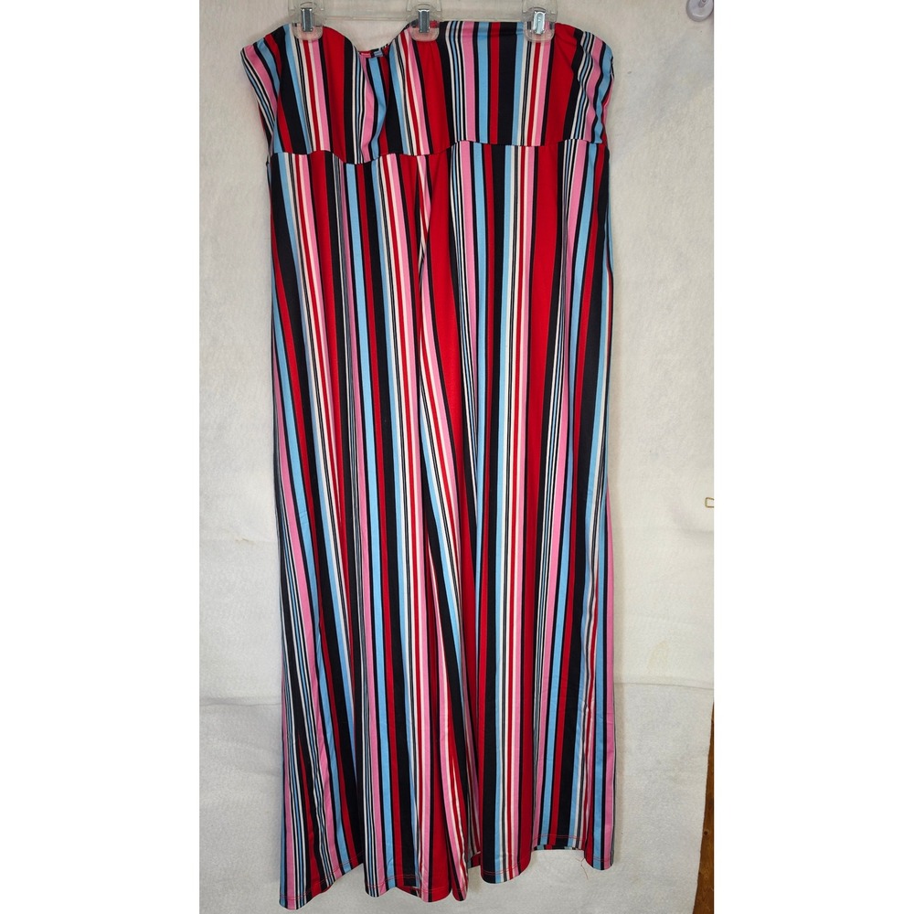 Arolina Womens XXXL Multi-Color Vertical Stripe Wide Leg Palazzo Pants Plus Size